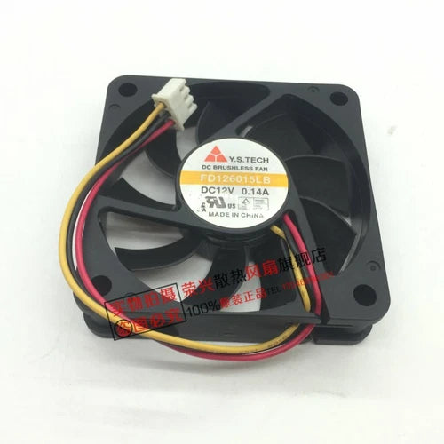 1 pcs   Fan  DC 12V 0.14A 3 Pin FD126015LB 6015 6CM
