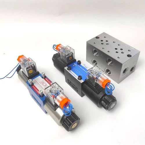 For Excavator Wood Grabber 12V/24V Hydraulic Double Head Solenoid Diverter Valve