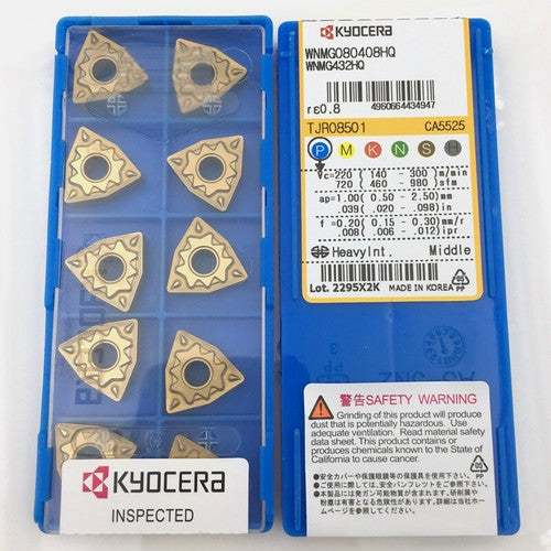 10pcs/Box Kyocera WNMG080408HQ CA5525 WNMG432HQ Turning Blade Carbide Inserts