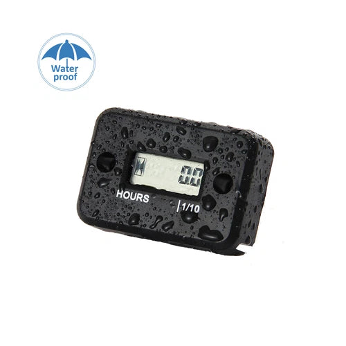 9999.9H Motorcycle Bike WaterproofGasoline Engine Induction LCD Hour Meter Timer
