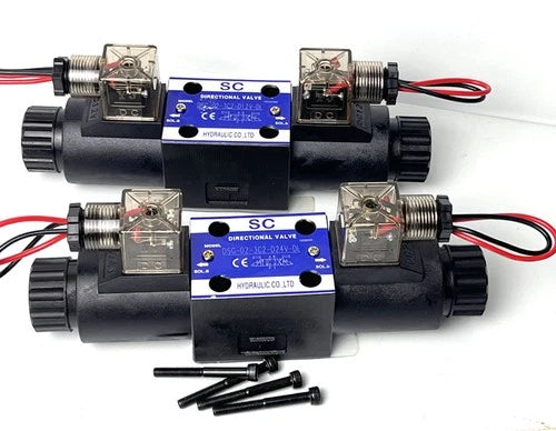 For Excavator Wood Grabber 12V/24V Hydraulic Double Head Solenoid Diverter Valve