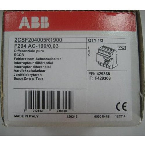 1pc  Abb operated circuit breaker F204 AC-100/0.03 Free shipping