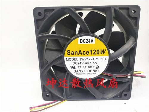 1 PCS Sanyo Fan 9WV1224P1J601 DC 24V 1.5A 12038 12CM 4-wire cooling Fan
