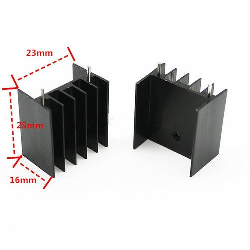 50pcs Black aluminum radiator 23*16*25MM 2-pin YA25 transistor TO-220 heat sink