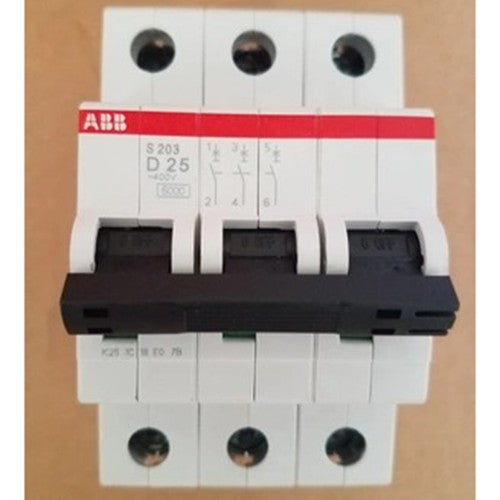 one  ABB S203-D25 3P 25A Miniature Circuit Breaker in box Free ship