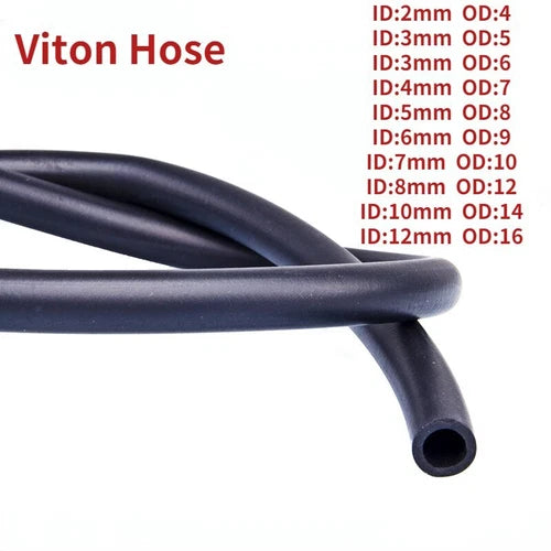 1PC  Viton Hose FKM FPM Viton Hose Oil Resistant 3 meter ID:2-12mm OD:4-16mm