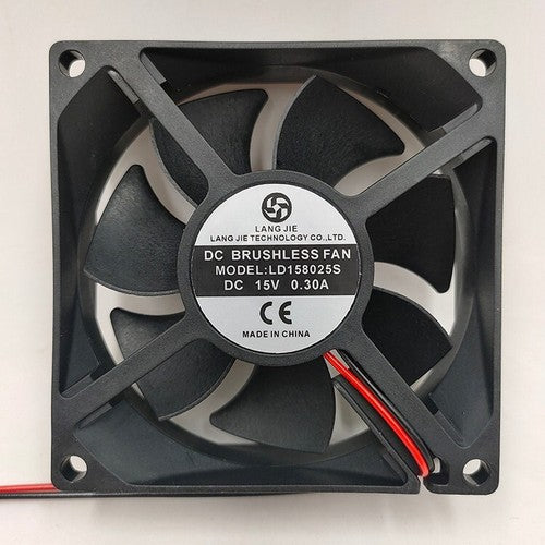 1 PCS LANG JIE Fan LD158025S DC15V 0.3A 8025 8cm 2 wire cooling fan