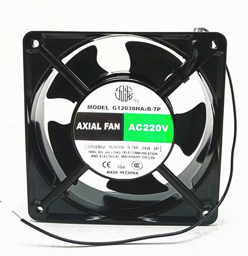 1 PCS JIU LONG AXIAL FAN G12038HA2B-7P AC 220V 0.14A 24W 2 Wire 120*120*38MM