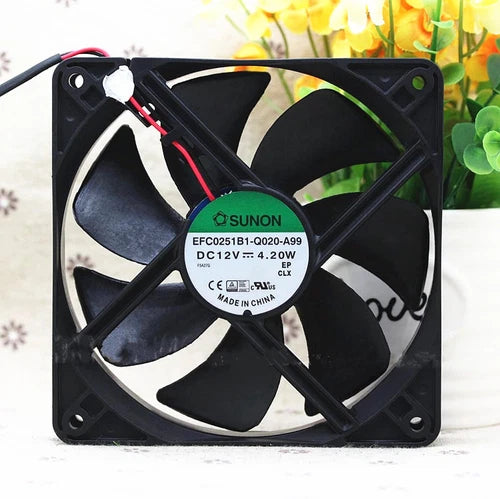 1PC  2-wire Cooling Fan   EFC0251B1-Q020-A99 12V 4.20W 12CM 12025