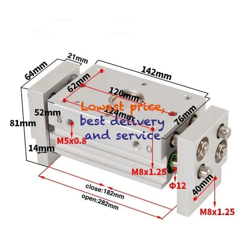 1PC Finger Double Action Pneumatic Gripper MHL2-25D1