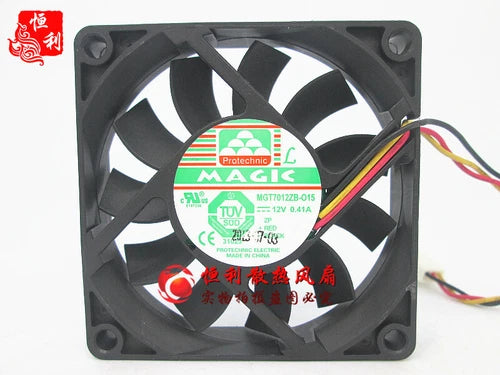 1PC   3-wire cooling fan   MGT7012ZB-O15 12V 0.41A 7CM 7015