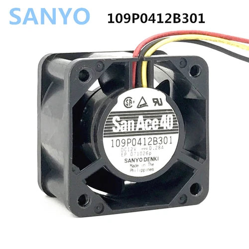 109P0412B301 12V 0.28A 4028 Double Ball Chassis Cooling Fan 3-wire