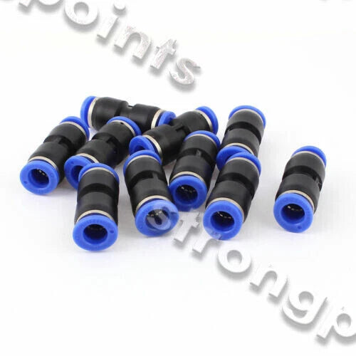 10PCS  Push In Fittings One Touch Straight Union Quick Connector  6mm to 6mm