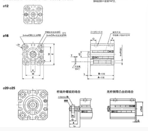Pneumatic CQSB 12-5 Double Acting Compact Air Cylinder SMC Type