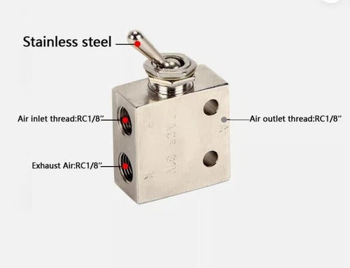 Toggles Mechanical Valve With Fitting Pneumatic Valve TAC2-31V 2 Position 3 Way