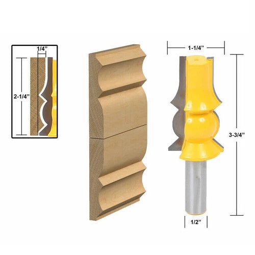 1PC/3PCS 1/2" Shank  Set Crown Molding Router Bit Beautiful Architectural Edge